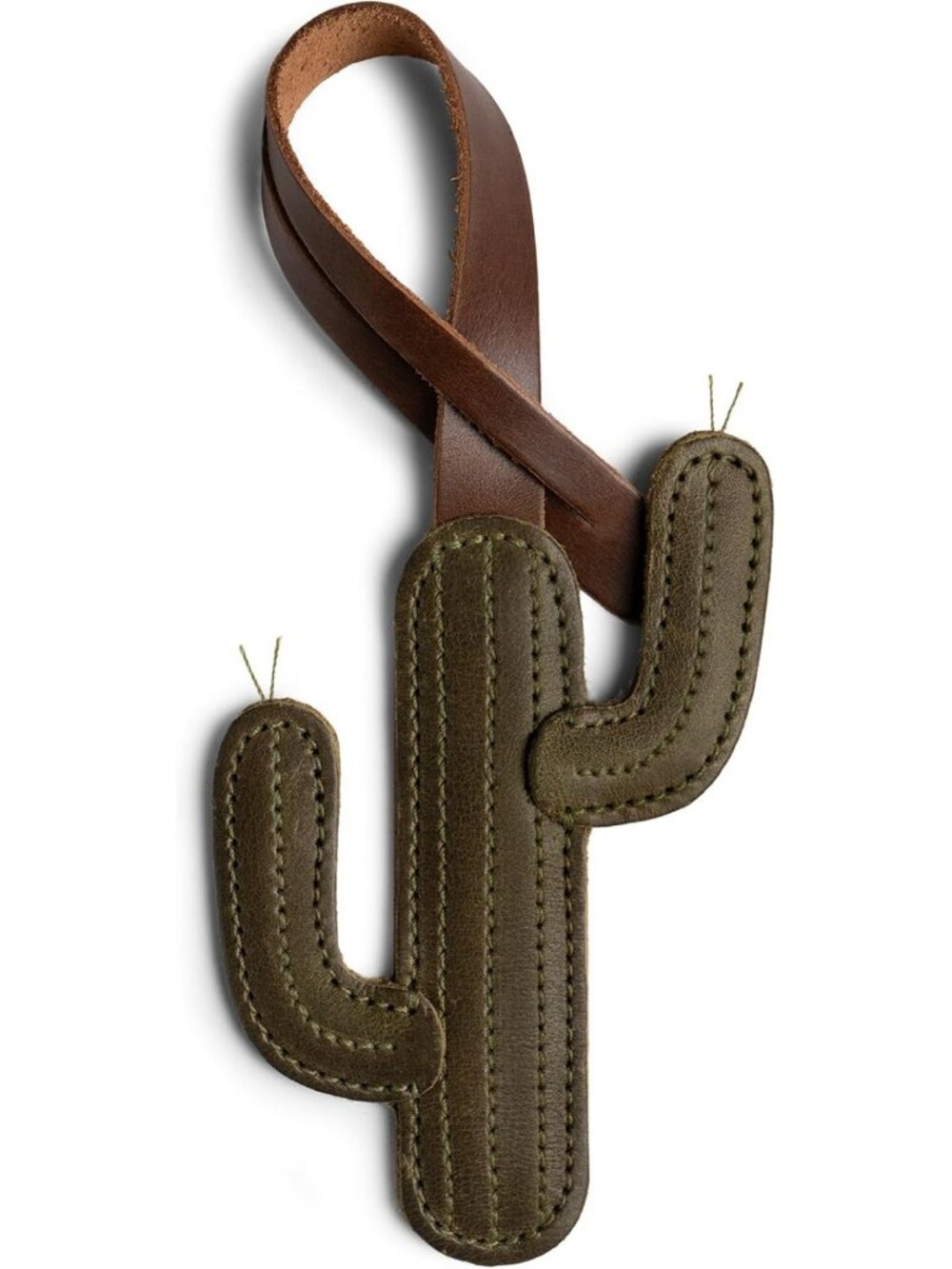 Leather Cactus Bag Charm | Desert Plant Purse Accessory for Handbags & Backpacks
